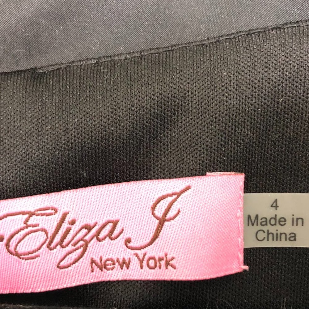 Eliza J Black Taffeta Evening Dress, midi length, size 4 - Picture 10 of 10